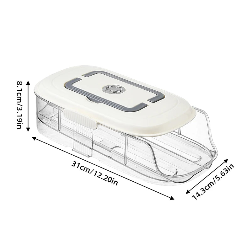 Stackable Egg Storage Box – Clear Plastic Refrigerator Organizer, Single/Double Row