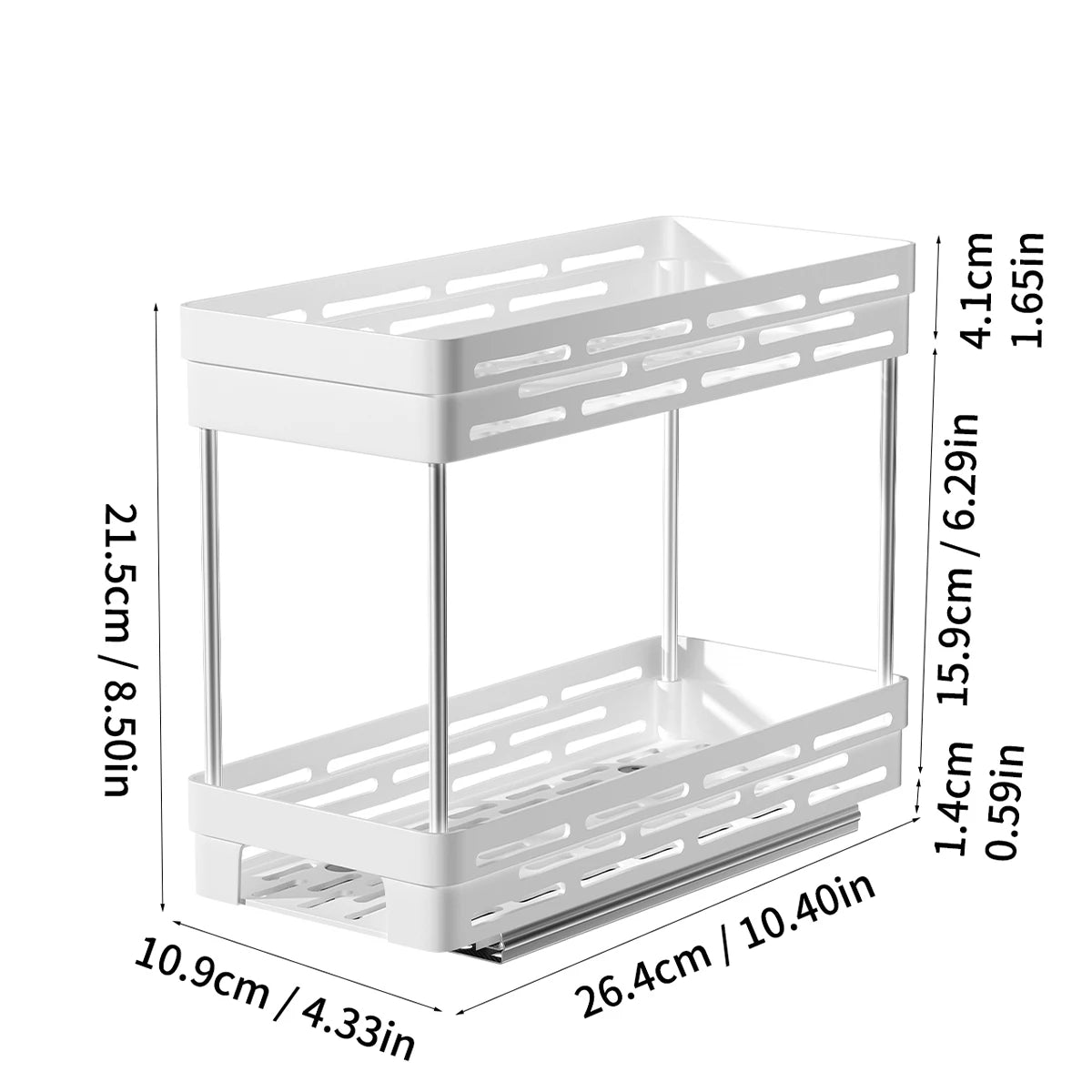 Tier Sliding Spice Rack – Multipurpose Kitchen Drawer Organizer