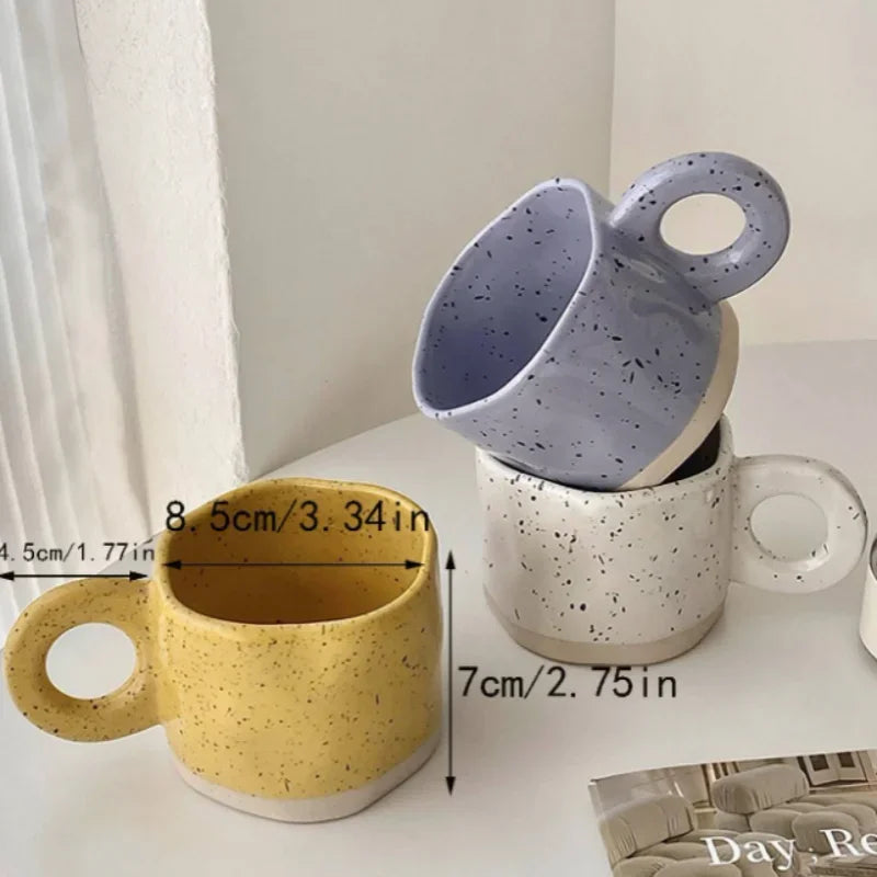 Porcelain Ink-Splash Coffee Mug – Handcrafted Look