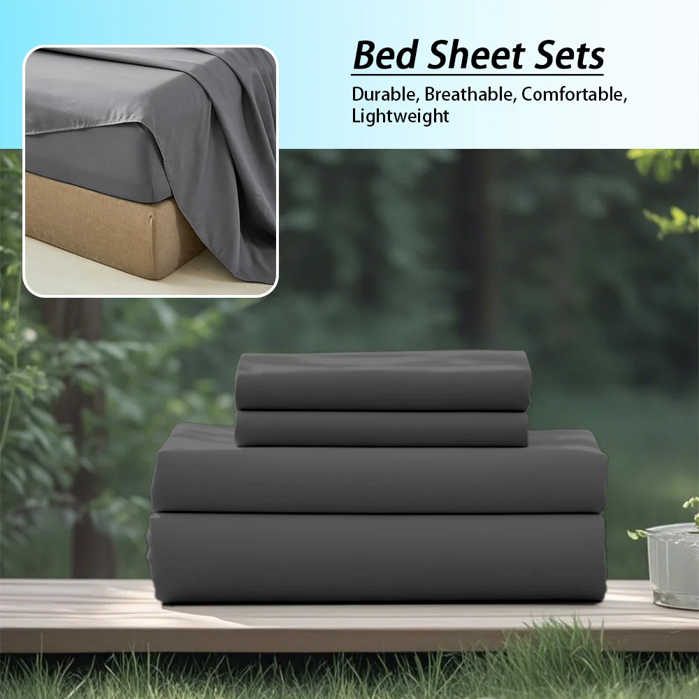 Ultra Soft Microfiber Bedding Set – 4 Piece Solid Color Comforter Set