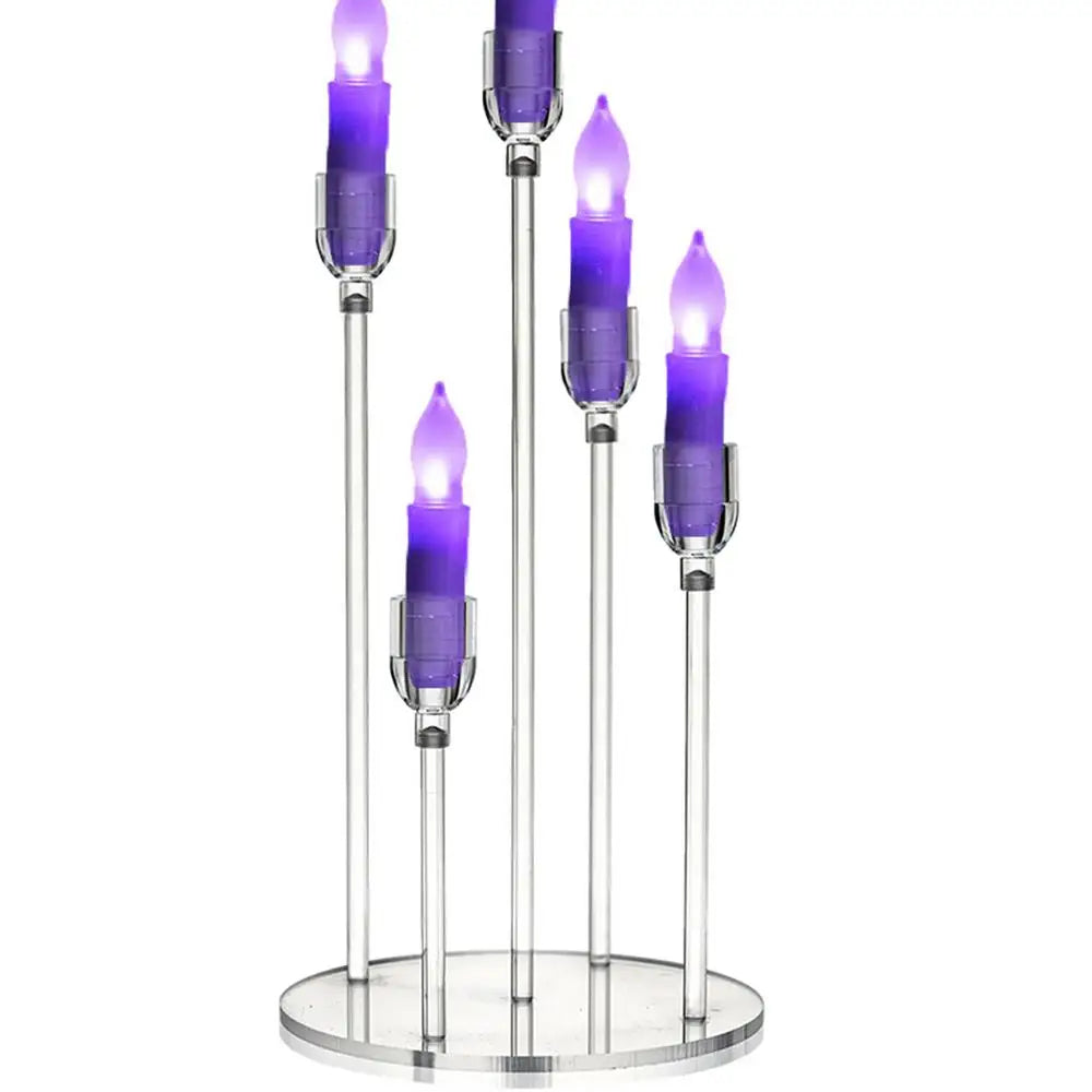 Clear Acrylic Candle Holders – 5 Arms or 6 Pieces Set
