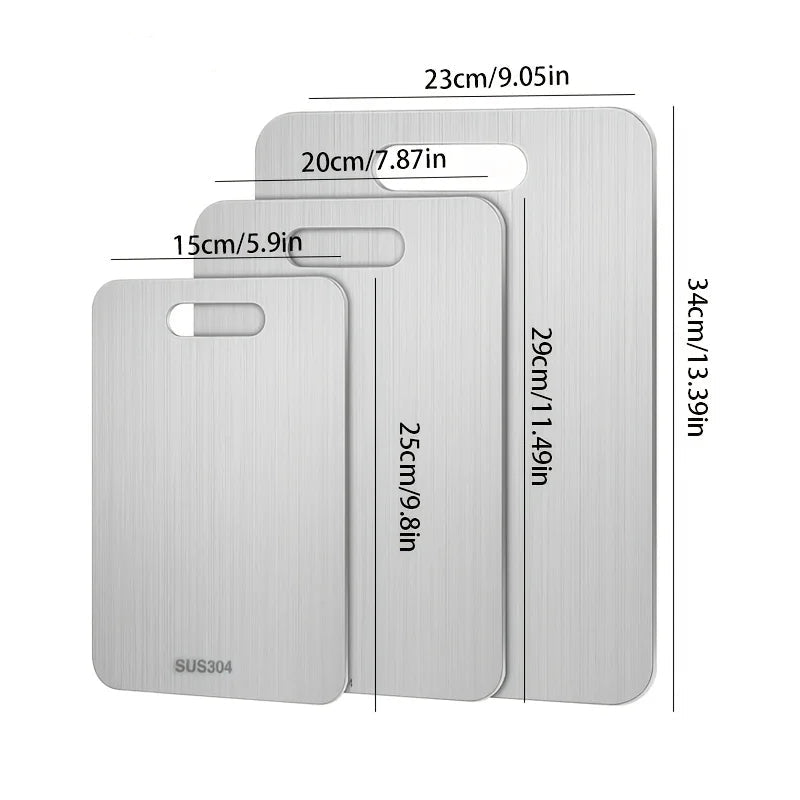 3/4-Piece Stainless Steel Double-Sided Cutting Board Set