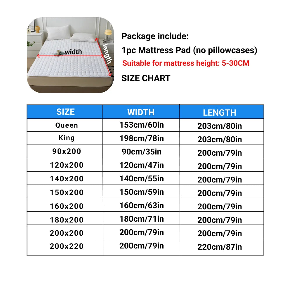 Waterproof Quilted Mattress Pad – Breathable & Protective