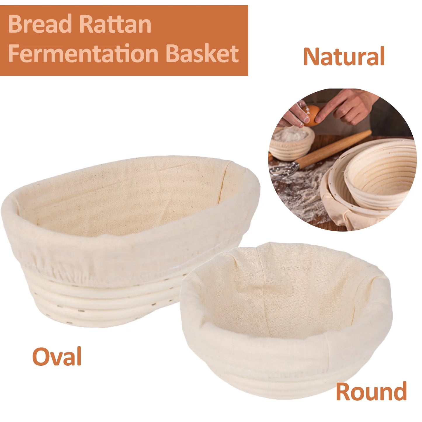 Oval/Round Rattan Bread Fermentation Basket