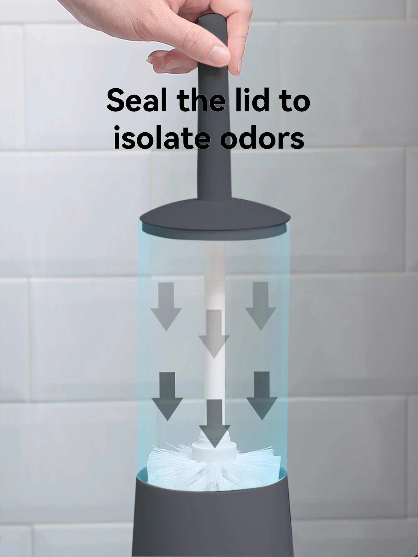 Long Handle Toilet Brush with Standing Base