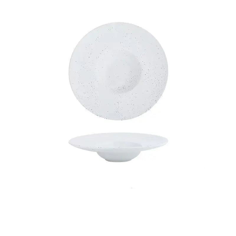 10-Inch Ceramic Straw Hat Plate – Minimalist Dinnerware