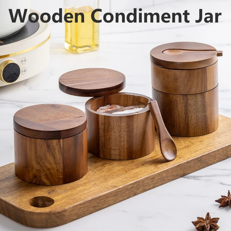 Ceramic Seasoning Storage Pot with Spoon