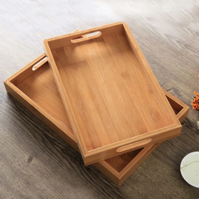 Natural Bamboo Wooden Serving Tray