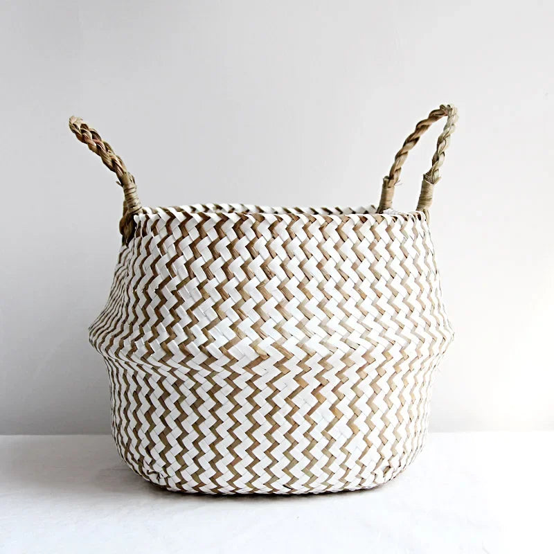 Handwoven Wicker Wall Basket – Foldable Multi-Purpose Storage & Flower Display
