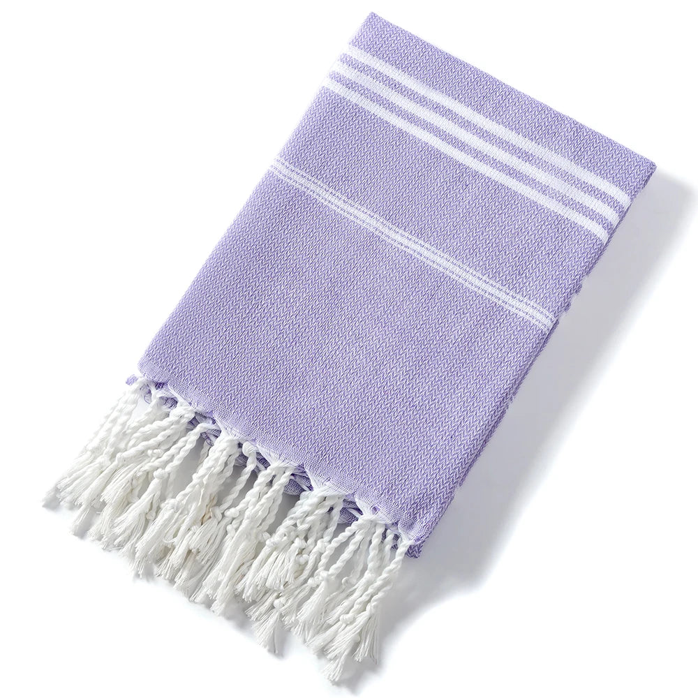 Striped Christmas Beach Towel – Soft, Quick-Absorbent & Machine Washable