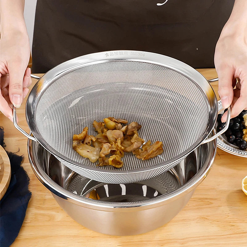 Stainless Steel Mesh Colander – Multi-Purpose Kitchen Strainer
