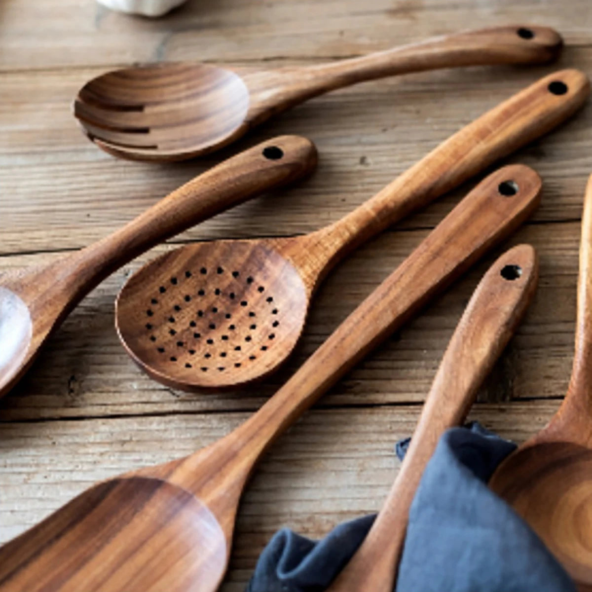 Wooden Kitchenware Cooking Set