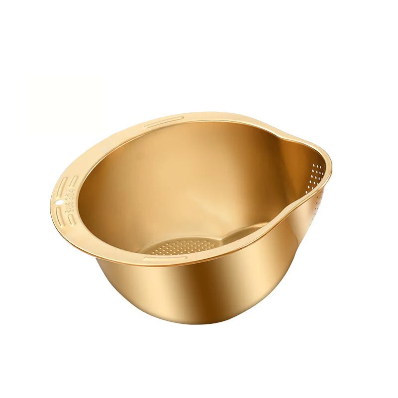 Stainless Steel Rice Washer & Strainer Bowl