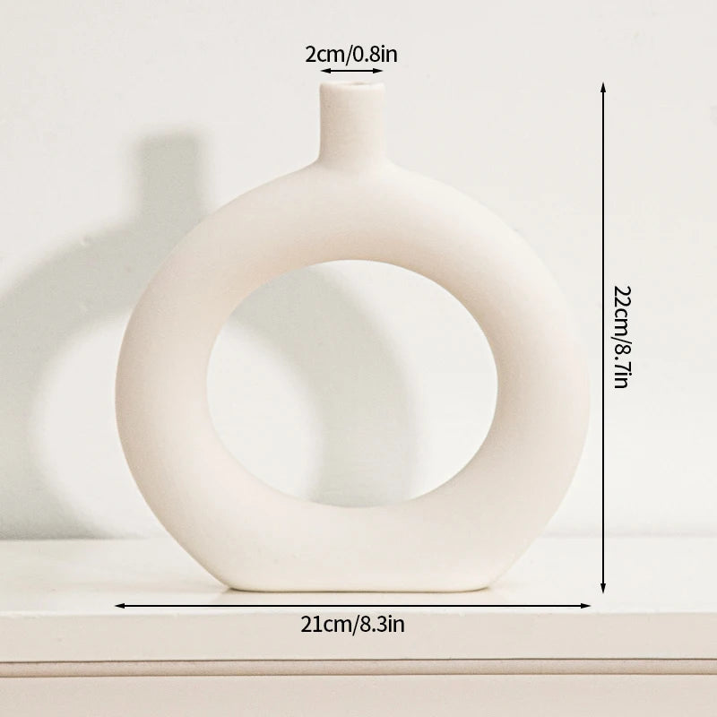 Minimalist Ceramic Vase – Frosted Nordic Style for Home Decor