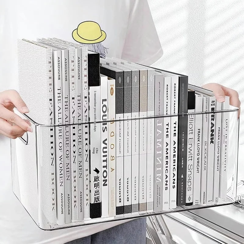 Acrylic Desktop Storage Box – Clear Organizer for Office, Dorm, or Home