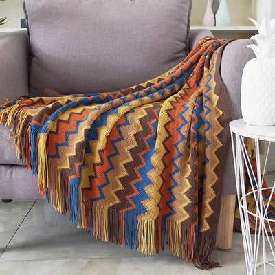 Boho Woven Aztec Throw Blanket
