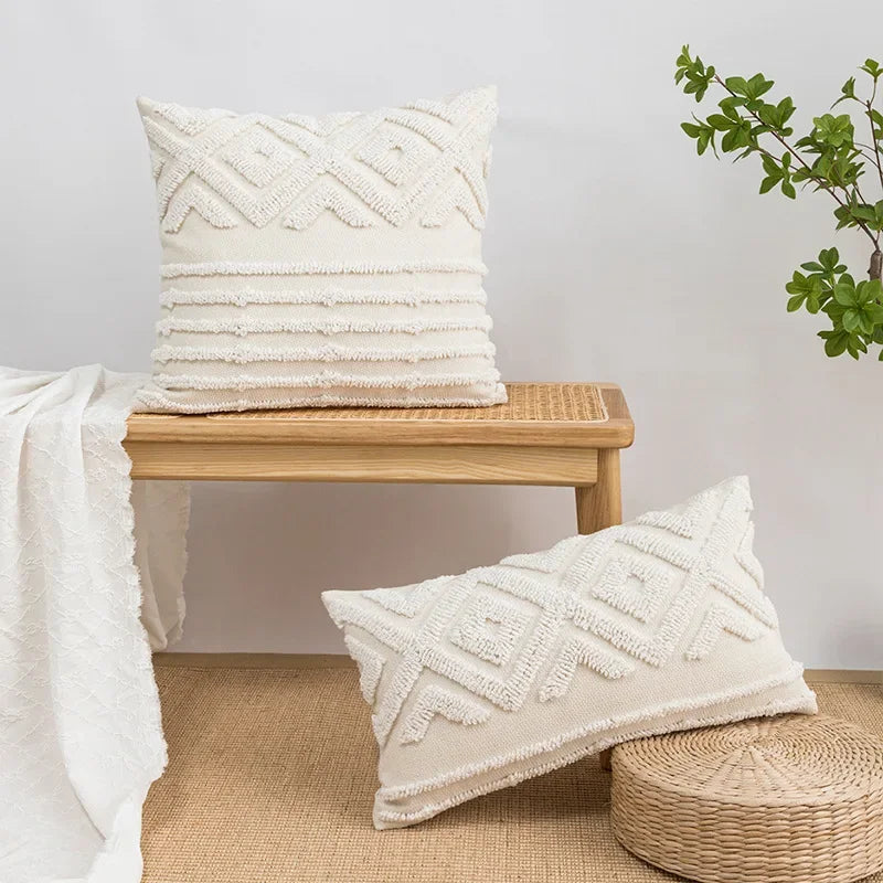 Boho Woven Pillow Cover – Modern Minimalist Cushion Case