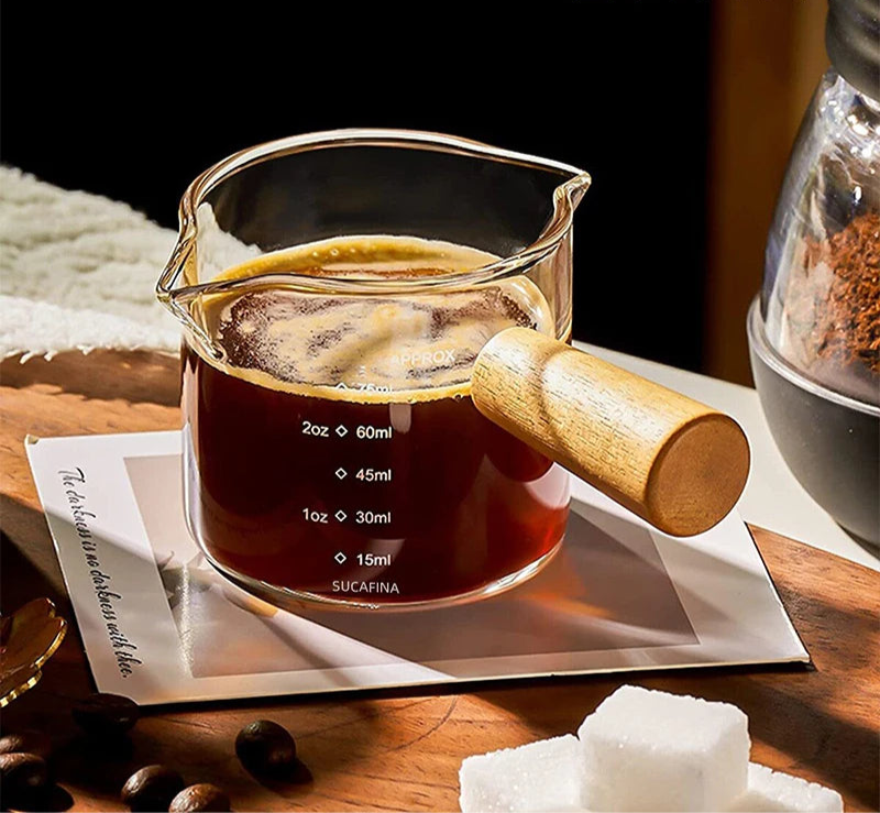 75ml Heat-Resistant Glass Espresso Measuring Cup with Handle