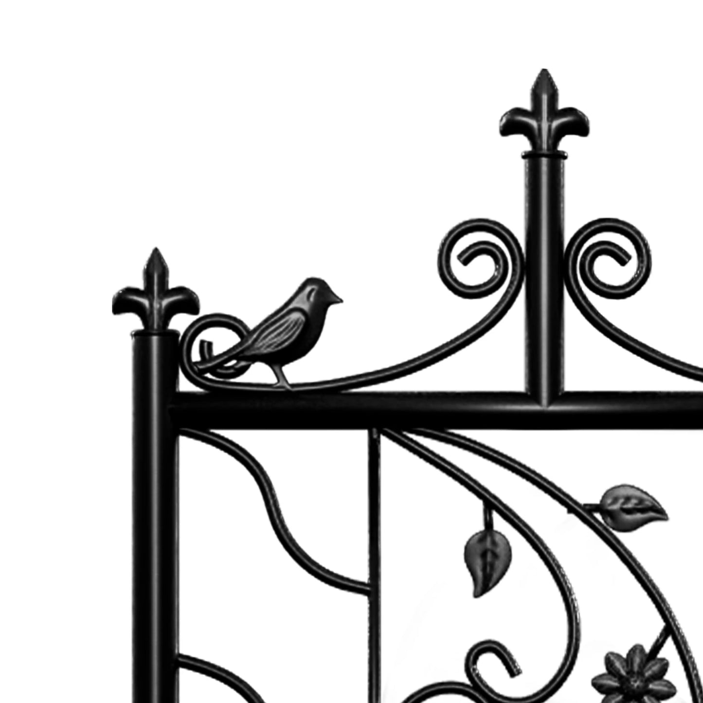 Decorative Metal Garden Trellis – Black Iron Climbing Plant Support with 6 Panels