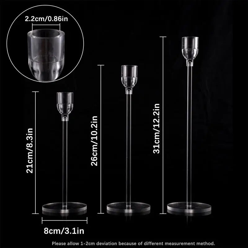 Clear Acrylic Candle Holders – 5 Arms or 6 Pieces Set