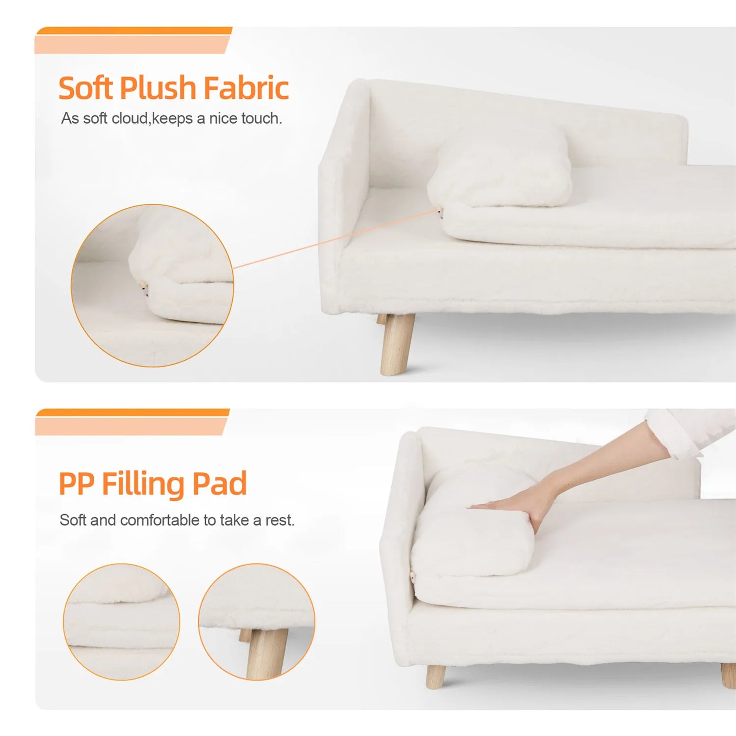 BINGOPAW L-Shaped Wooden Dog Sofa Bed