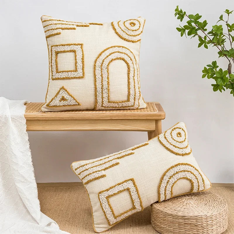Boho Woven Pillow Cover – Modern Minimalist Cushion Case