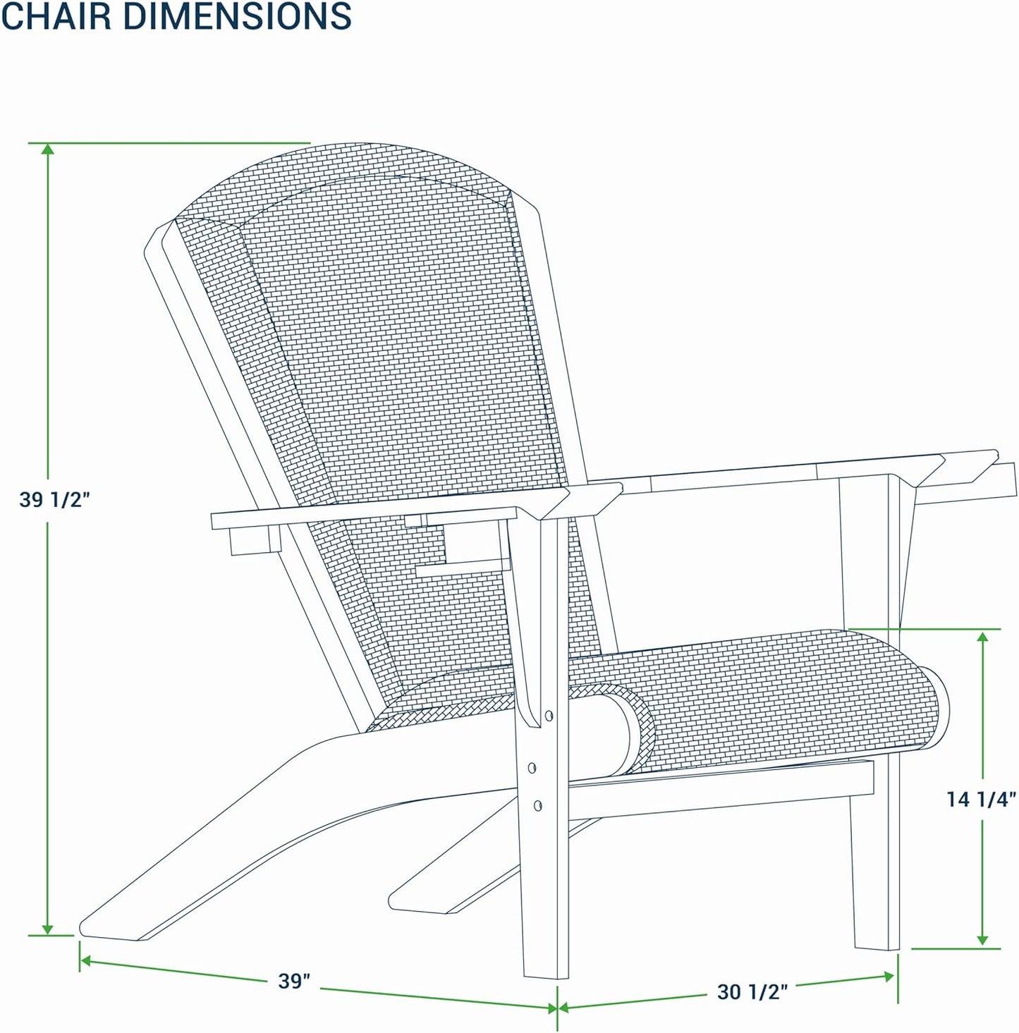Auburn Padded Upholstered Outdoor Adirondack Chair, Teak Wood and All-Weather Wicker