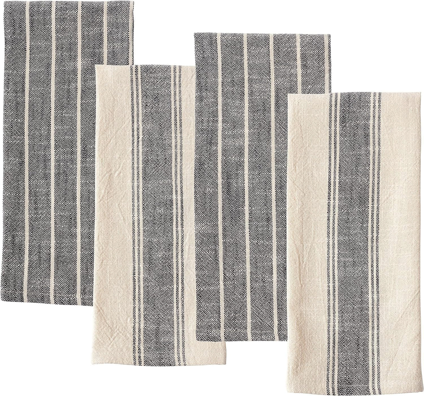 Natural Rustic Farmhouse Slubbed Kitchen Towel | 100% Cotton Dish Towel, 18 X 28 Inches | Soft and Absorbent (Olive, Set of 4)
