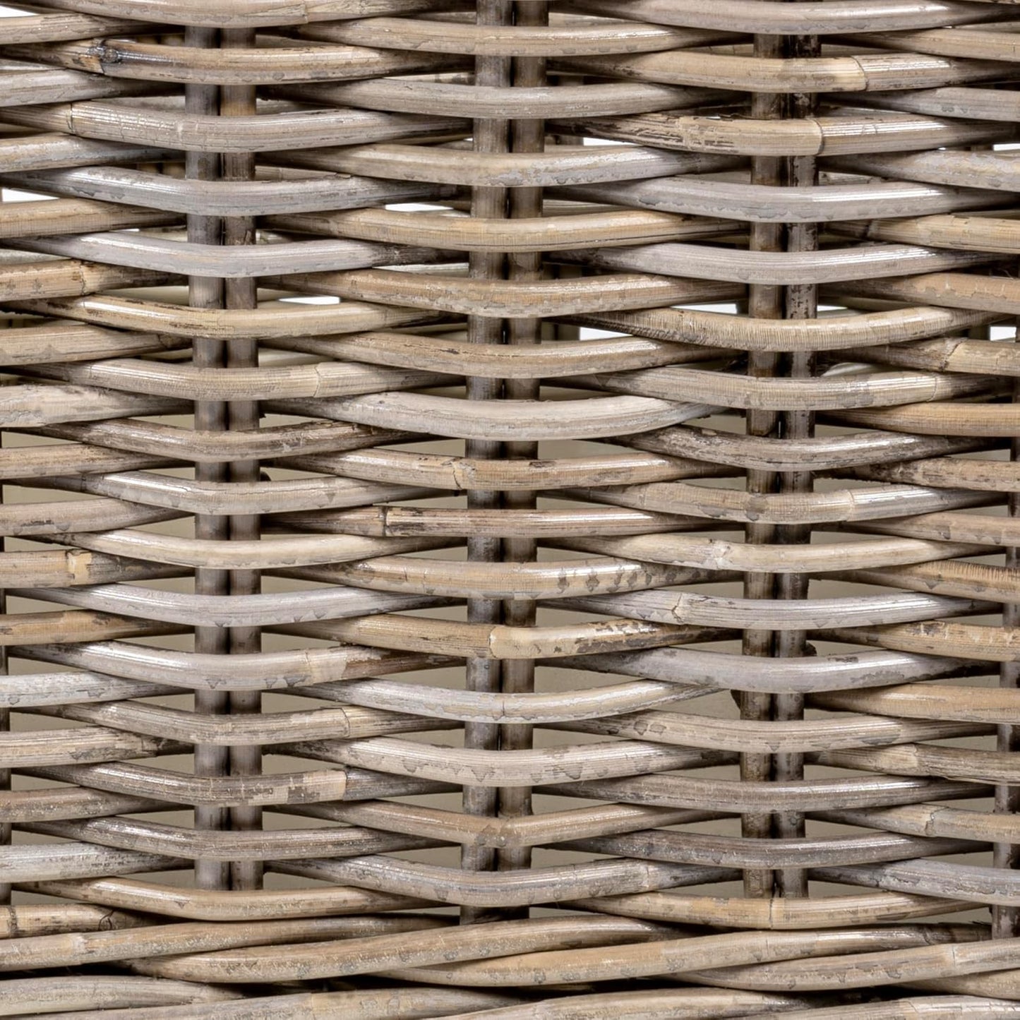 BSK1001A Yael Coastal Hand-Woven STORAGE Rattan Basket with Wheels and Handles for Storage and Decoration in Bedroom, Living Room, Laundry Room, Entryway, Kubu Gray