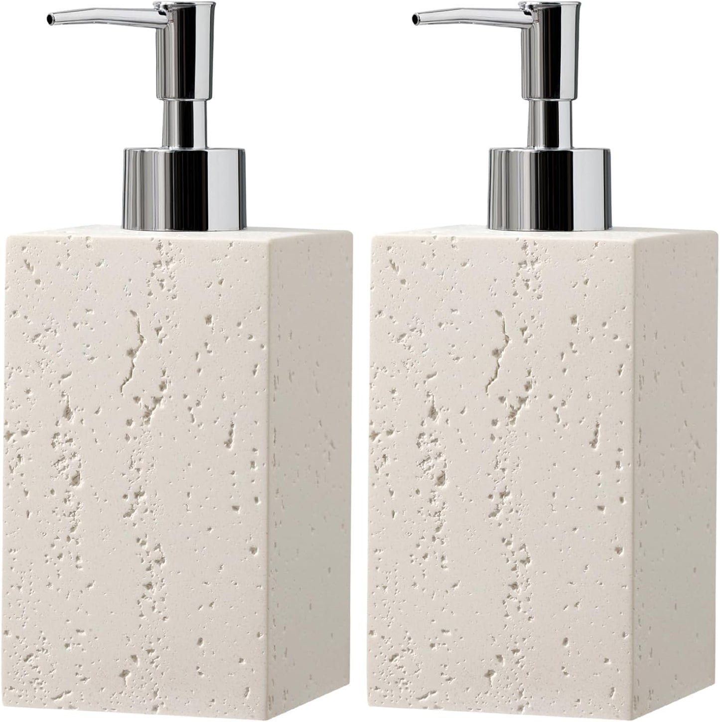 Soap Dispenser 420ML 14OZ, 2Pcs Luxurious Hand Dish Soap Dispenser Set, Refillable Lotion Bottle with Rustproof Pump for Bathroom Countertop Kitchen Sink (Yellow)