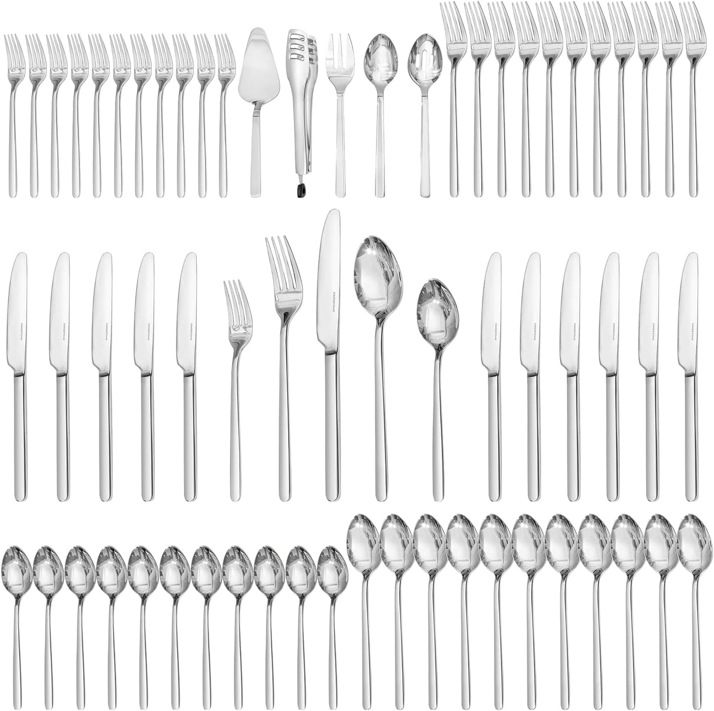 Silverware Set, 20 Piece Flatware Cutlery Set for 4, 18/10 Stainless Steel Silverware Mirror Polished Dishwasher Safe for Home, Restaurant, Wedding, Party(Silver, 20 Pieces for 4)