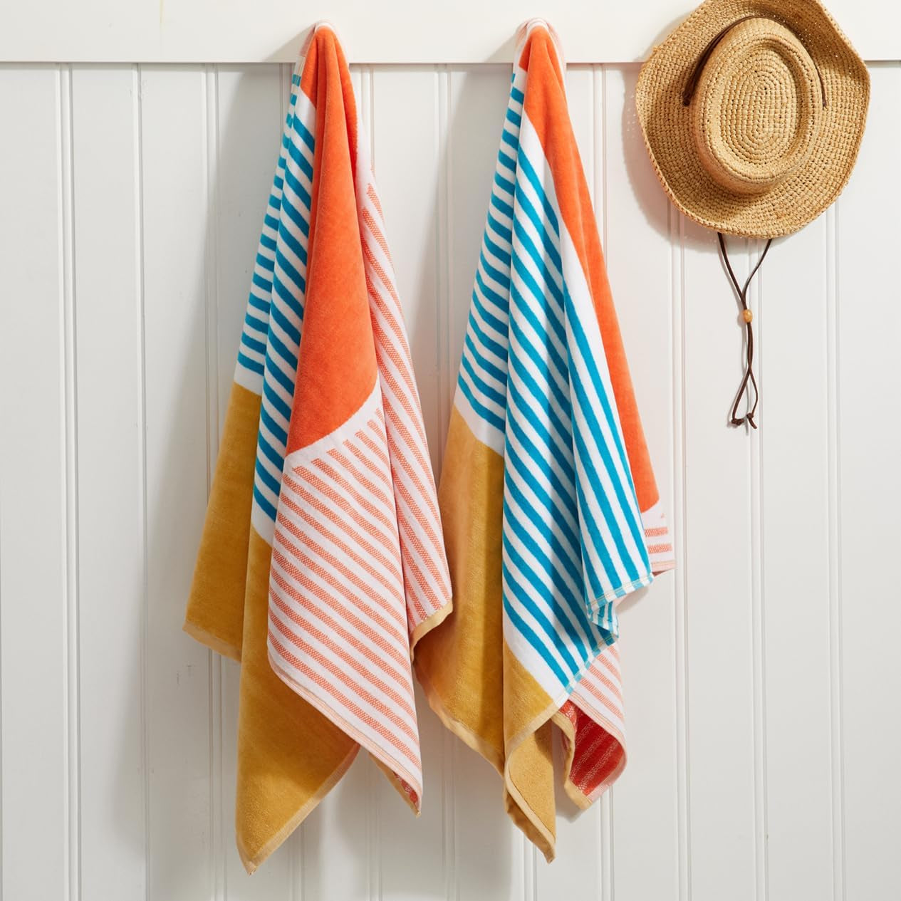 Luxury Beach Towels Set of 2 - Beach Sunset | 2 Pack 30" X 60" | Crafted from 100% Combed Cotton | Ultra Plush & Super Soft | Rays Collection