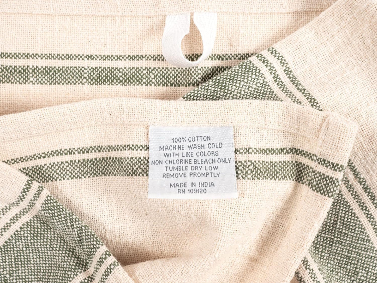 Natural Rustic Farmhouse Slubbed Kitchen Towel | 100% Cotton Dish Towel, 18 X 28 Inches | Soft and Absorbent (Olive, Set of 4)