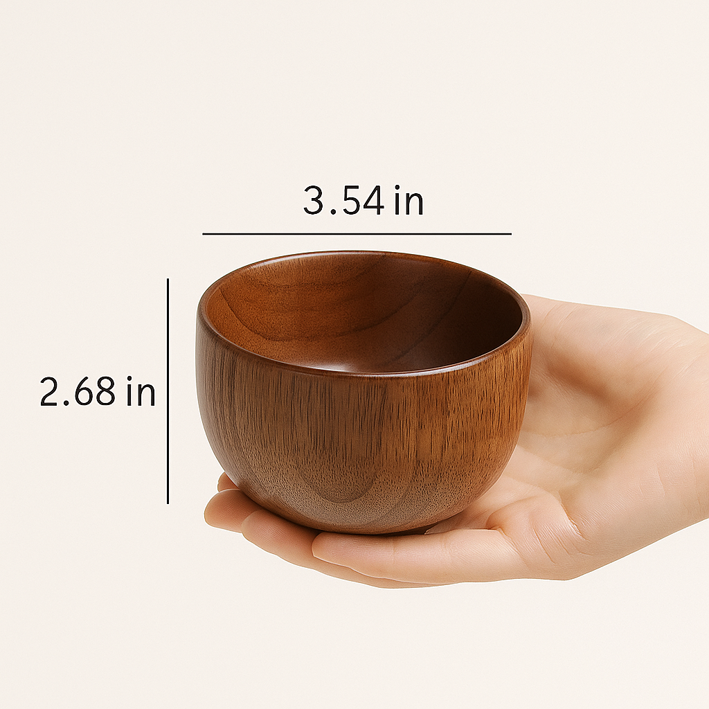 Wooden Jujube Bowl – Handcrafted Natural Solid Wood Bowl
