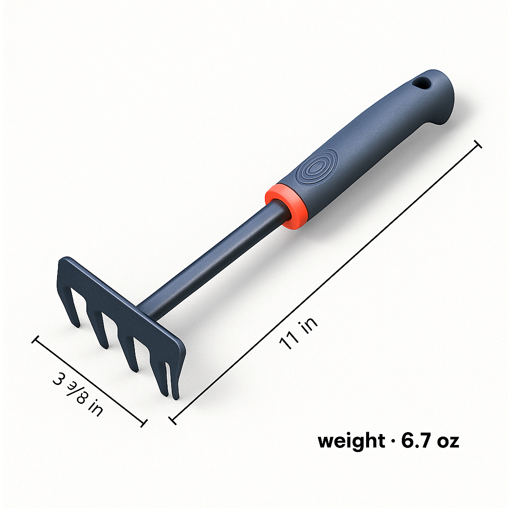 4-Piece Gardening Tool Set – Shovel, Rake, Hoe & Weeder with Rubber Grip