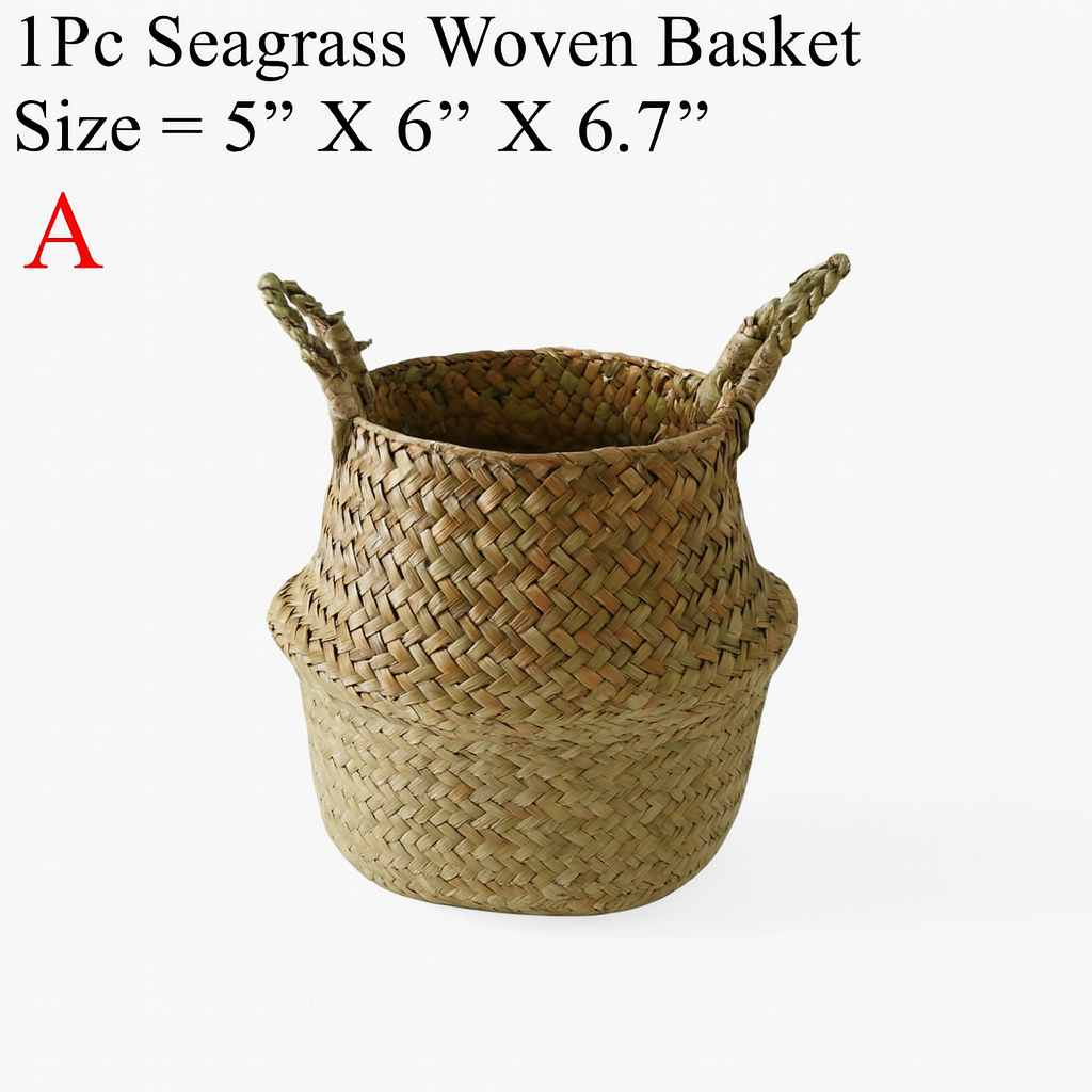 Wicker Storage Basket – Foldable Rattan Organizer for Home, Kitchen & Garden