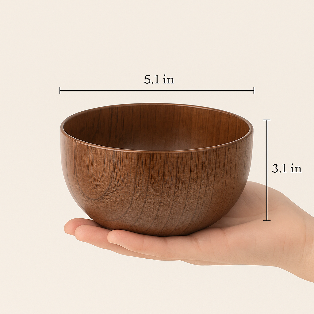 Wooden Jujube Bowl – Handcrafted Natural Solid Wood Bowl