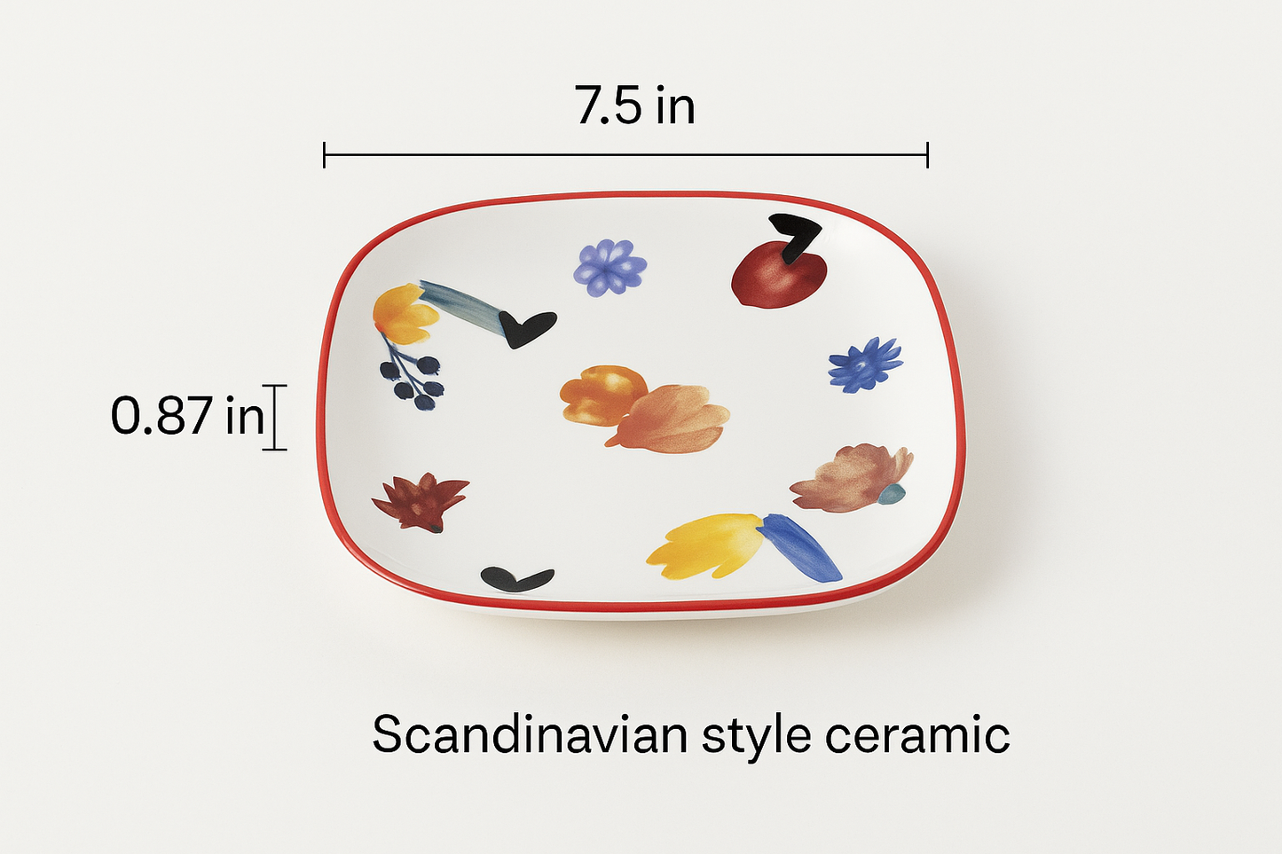 Ceramic Double-Ear Baking Dish – Floral Rectangular Oven Plate