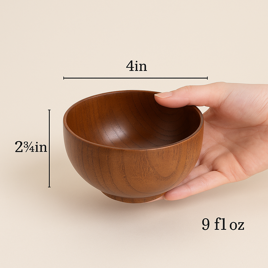 Wooden Jujube Bowl – Handcrafted Natural Solid Wood Bowl