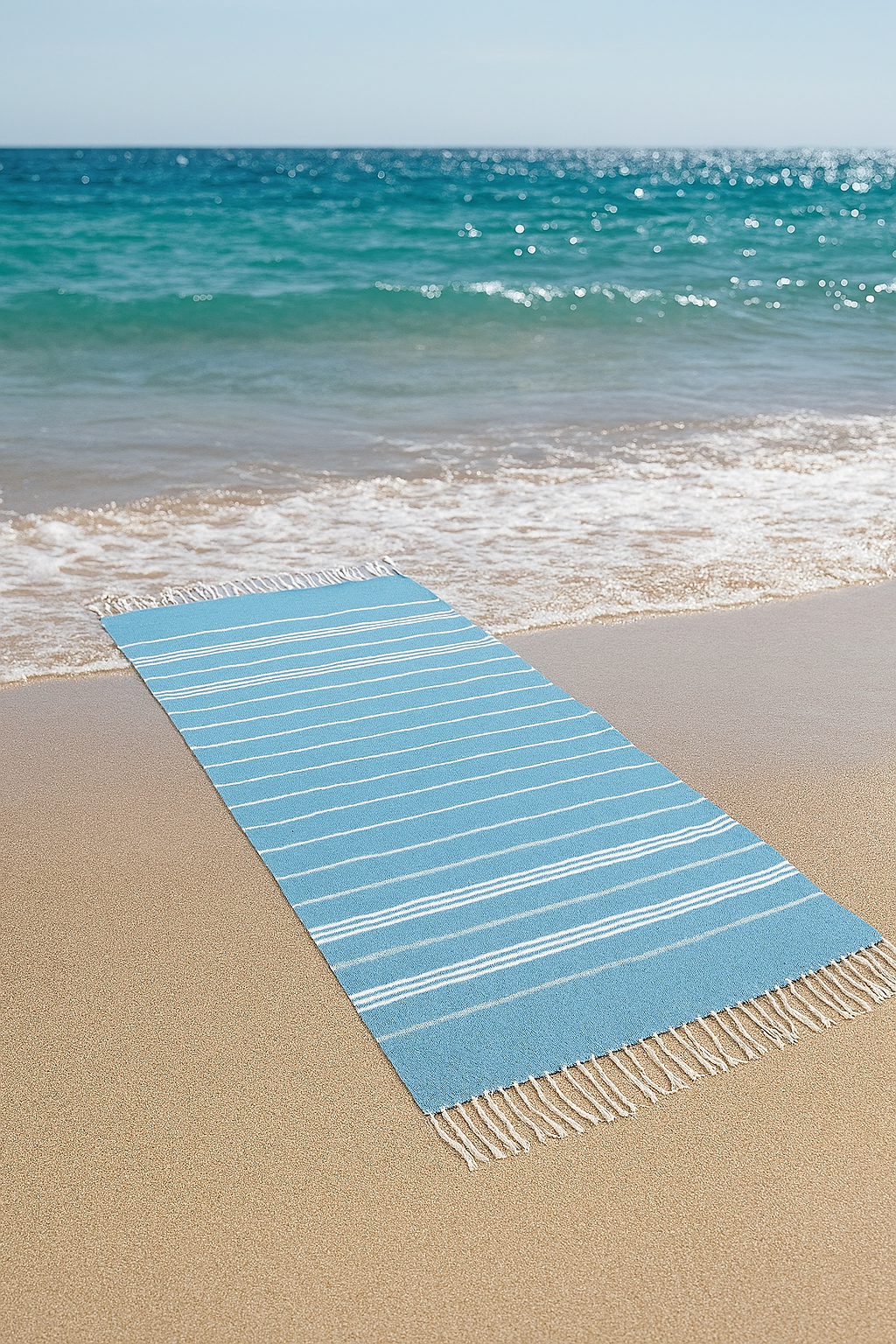 Striped Christmas Beach Towel – Soft, Quick-Absorbent & Machine Washable