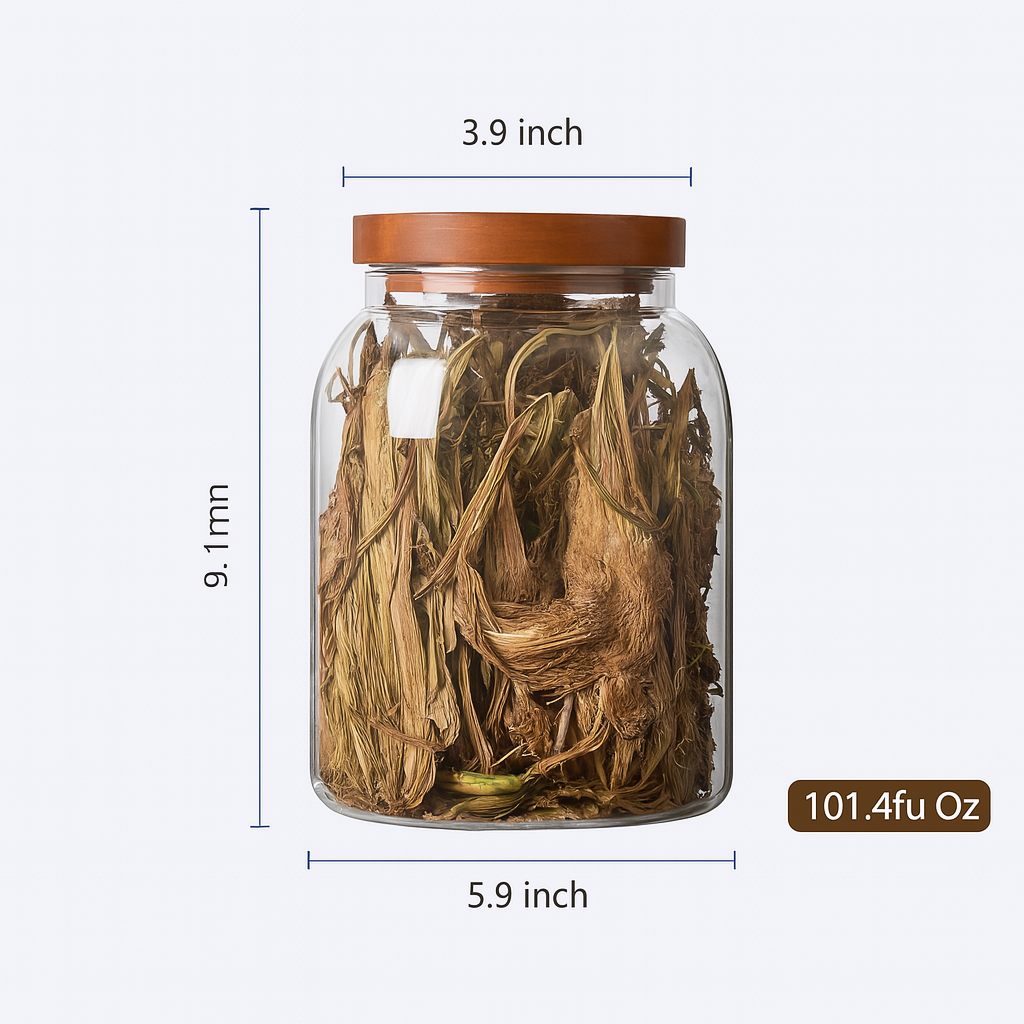 Glass Coffee Bean Storage Jar with Wooden Lid – Large Capacity, Airtight Seal