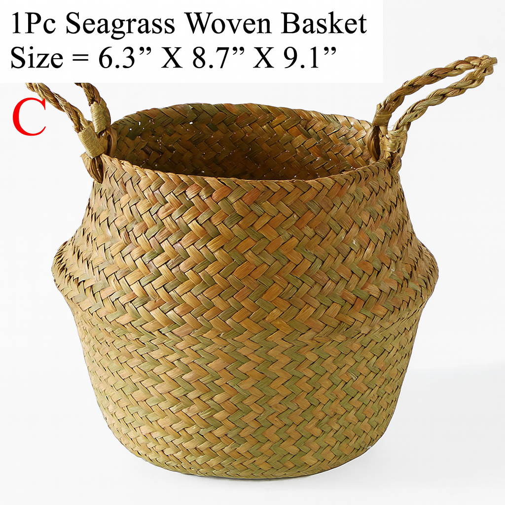 Wicker Storage Basket – Foldable Rattan Organizer for Home, Kitchen & Garden