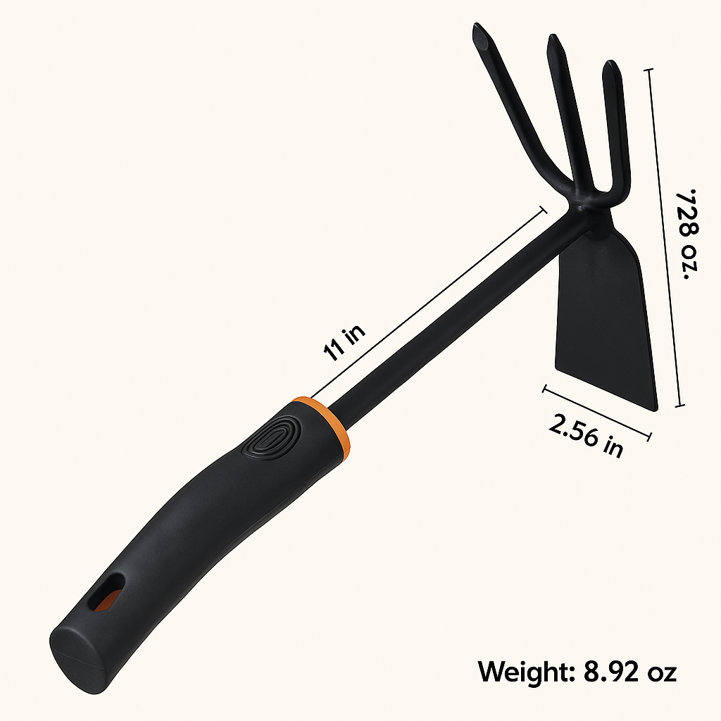 4-Piece Gardening Tool Set – Shovel, Rake, Hoe & Weeder with Rubber Grip