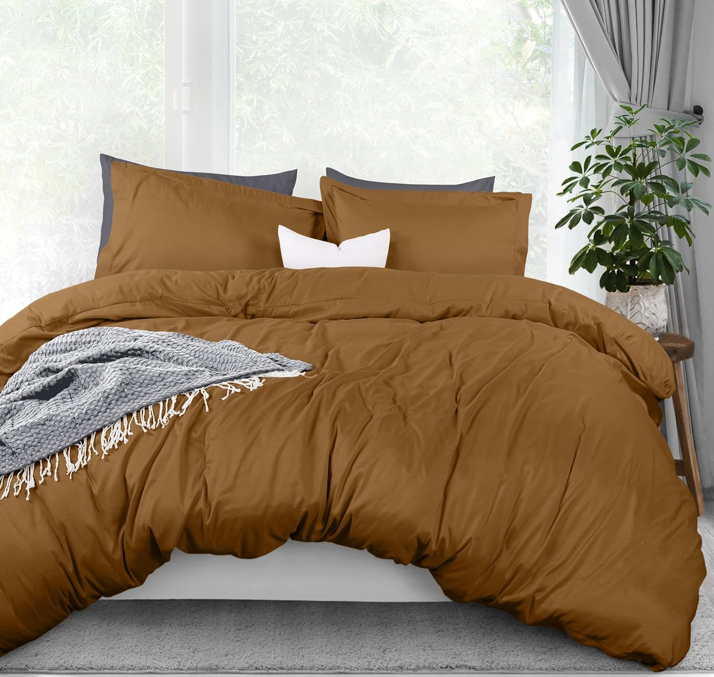 Duvet Cover Queen Size - 3 Piece with Zipper Closure - 1 Comforter Cover 90X90 Inches & 2 Pillow Shams 20X26 Inches (White) Comforter Not Included