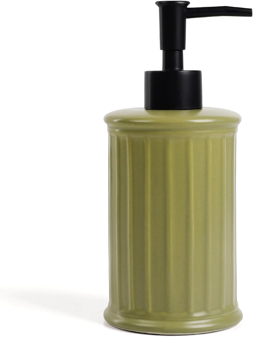 Soap Dispenser, Ceramic Liquid Dish Soap Dispenser 11.84OZ, Hand Soap Dispenser for Kitchen Bathroom, Refillable Shower Soap Dispenser, Light Green,