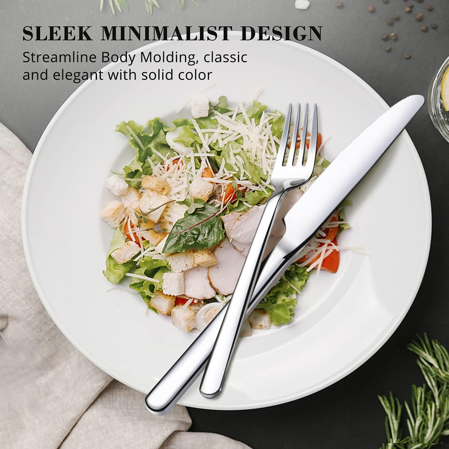 Silverware Set, 20 Piece Flatware Cutlery Set for 4, 18/10 Stainless Steel Silverware Mirror Polished Dishwasher Safe for Home, Restaurant, Wedding, Party(Silver, 20 Pieces for 4)