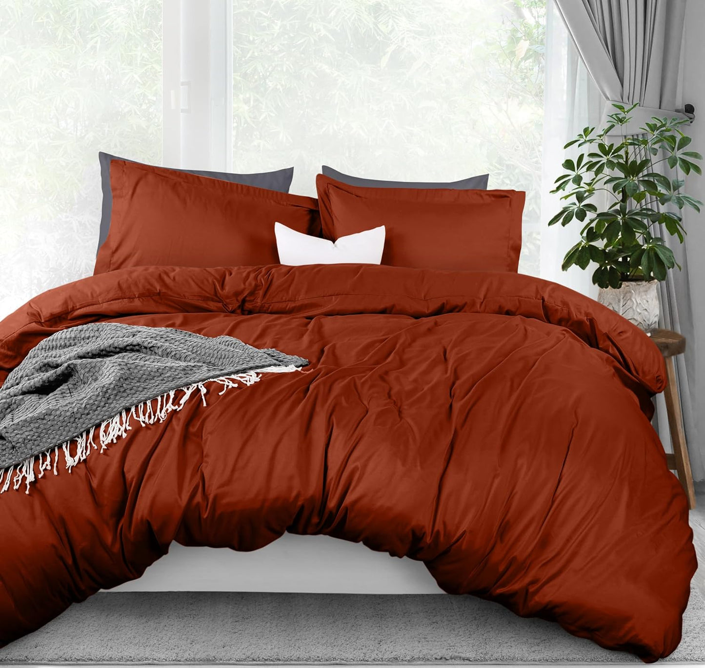 Duvet Cover Queen Size - 3 Piece with Zipper Closure - 1 Comforter Cover 90X90 Inches & 2 Pillow Shams 20X26 Inches (White) Comforter Not Included