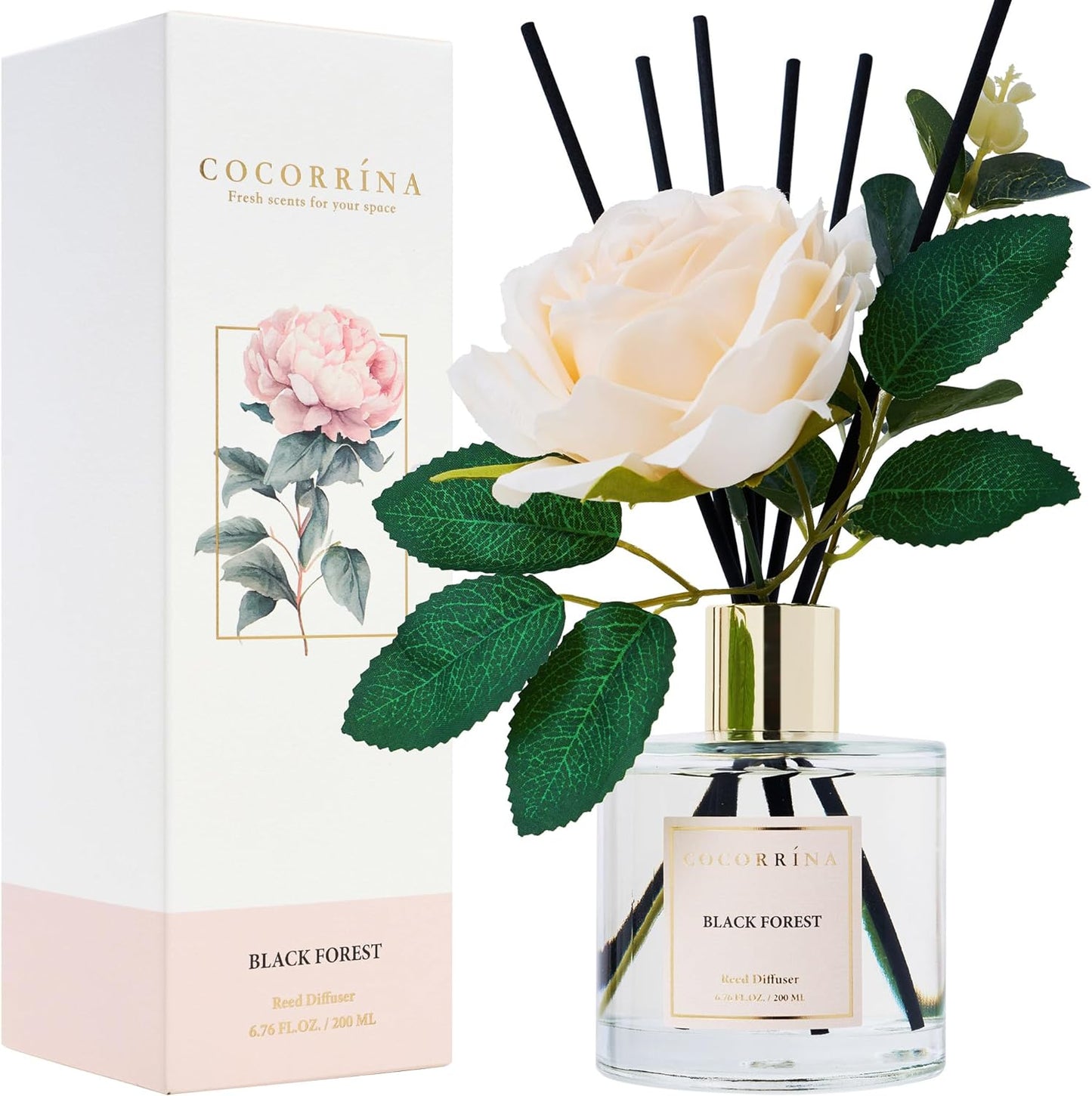 Reed Diffuser Set, 6.7 Oz Clean Linen Scented Diffuser with Sticks Home Fragrance Reed Diffuser for Bathroom Shelf Decor
