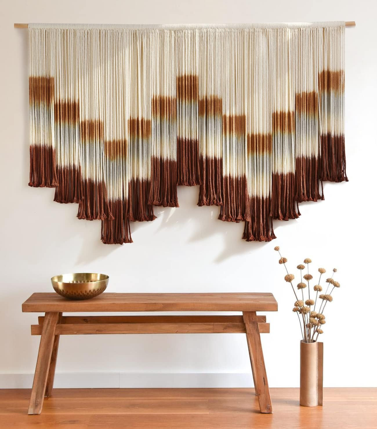 Macrame Wall Hanging Macrame Wall Decor Large-Scale Tie-Dye Tapestry Living Home Room Wall Decor 57" Wx 35" L