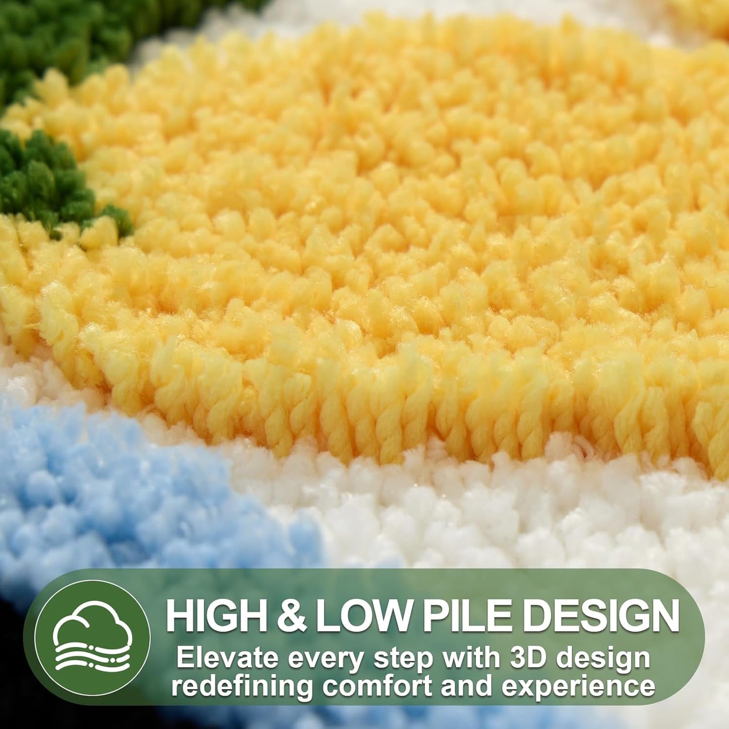 Checkered Lemon Bath Rug for Bathroom, Cute Bathroom Mat Non Slip Soft Microfiber Absorbent Washable Rug for Laundry Home Decor, 20X32 Inch